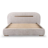 Queen Fabric Upholstered Bed with Metal Frame