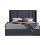 Gas Lift King Bed Frame MDF in Black