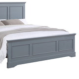 King Bed Frame in Solid Wood with Slats Support in Grey colour