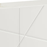Buffet Sideboard Colour Ceramic Top MDF in Glossy White Gold Colour