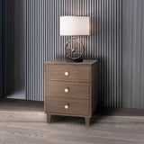 Bedside Table MDF 3 Drawers Side Table Night Stand Storage in Brown Colour