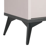 Bedside Table with 2 Storage Drawers Champagne and Black Colour