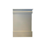 Bedside Table Grey Colour With 2 Drawers Solid Wood Metal Handles