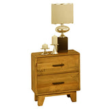 Bedside Table Solid Wood Storage Light Brown Colour