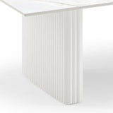 Coffee Table Sintered Stone Top MDF Table Base Glossy White