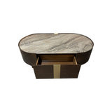 Coffee Table MDF Board Melamine Interior Ample Storage in Dark Walnut colour