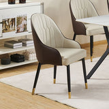 2X Dining Chair PU Leather Powder Coating on Legs