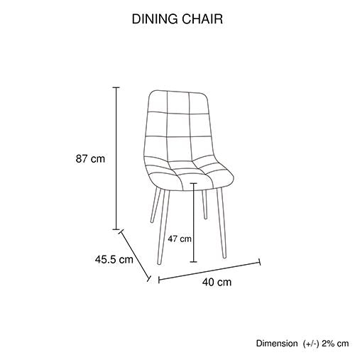 6X Dining Chair Fabric Upholstered Padded Dark Grey colour
