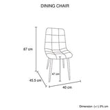 6X Dining Chair Fabric Upholstered Padded Dark Grey colour