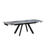 Powder Coating Dining Table with 6pcs PU Leather Dining Chair