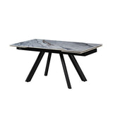 Powder Coating Dining Table with 6pcs PU Leather Dining Chair