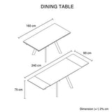 Powder Coating Dining Table with 6pcs PU Leather Dining Chair