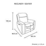 1 Seater Electric Leather/PVC Black Recliner