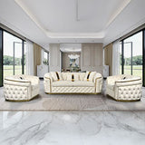 3+1+1 Seater Sofa Set Beige Velvet Fabric