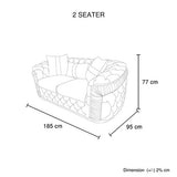 3+2+1 Seater Sofa Set Grey Velvet Fabric Solid Wood construction Silver Stainless Steel Trim