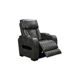 3-1-1 Seater Electric Air Leather Dark Grey Recliner Set