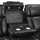 3-1-1 Seater Electric Air Leather Dark Grey Recliner Set