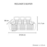 3-1-1 Seater Electric Air Leather Dark Grey Recliner Set