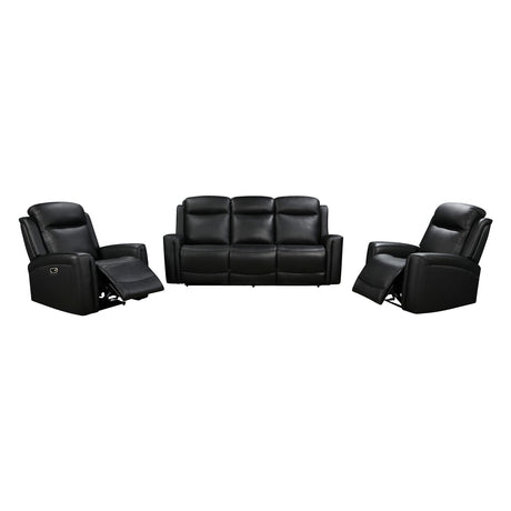 3-1-1 Seater Electric Leather/PVC Black Recliner Set