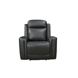 3-1-1 Seater Electric Leather/PVC Black Recliner Set