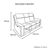 3-1-1 Seater Electric Leather/PVC Black Recliner Set