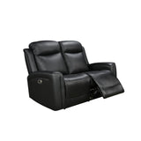 3-2-1 Seater Electric Leather/PVC Black Recliner Set