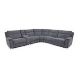 Large Sectional Corner Modular Lounge Suite in Fabric with Electric Recliner