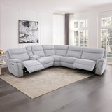 Large Sectional Corner Modular Lounge Suite in Fabric with Electric Recliner