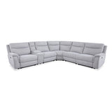Large Sectional Corner Modular Lounge Suite in Fabric with Electric Recliner
