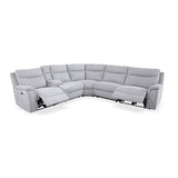 Large Sectional Corner Modular Lounge Suite in Fabric with Electric Recliner