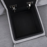 Large Sectional Corner Modular Lounge Suite in Fabric with Electric Recliner