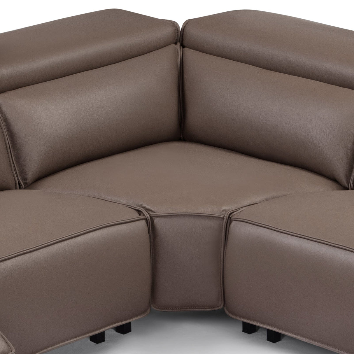 5 Seater Real Cow Leather Sofa with Power Recliner Adjustable Headrest Wooden Frame Corner Lounge