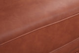 2 Seater Brown Sofa Lounge Button Tufted in Faux Leather