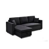 Multifunctional Sofa Bed Fabric Upholstery Chaise Section Comfy Cushions Armrests