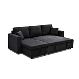 Multifunctional Sofa Bed Fabric Upholstery Chaise Section Comfy Cushions Armrests