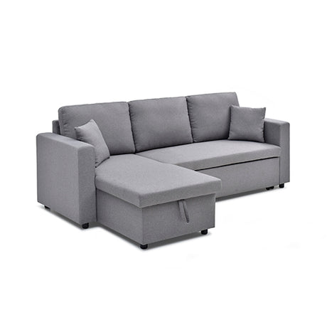 Multifunctional Sofa Bed Fabric Upholstery Chaise Section Comfy Cushions Armrests