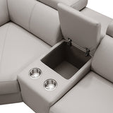 Washington Genuine Leather 6 Seater Corner Sofa With 2 Electric Recliners And Reversible Console