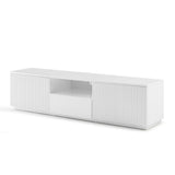 TV Cabinet Storage Drawer MDF Glossy Entertainment Unit in White colour