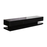 TV Cabinet with 3 Storage Drawers With High Glossy Assembled Entertainment Unit in Black colour