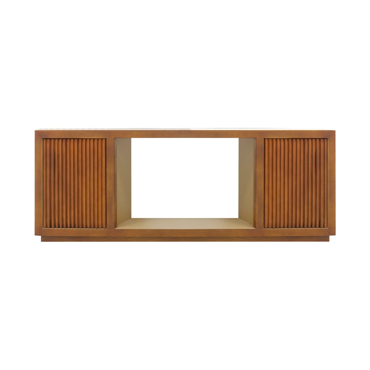 TV Cabinet MDF Brown Colour Two Sideboards Open Space
