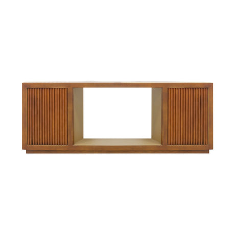 TV Cabinet MDF Brown Colour Two Sideboards Open Space