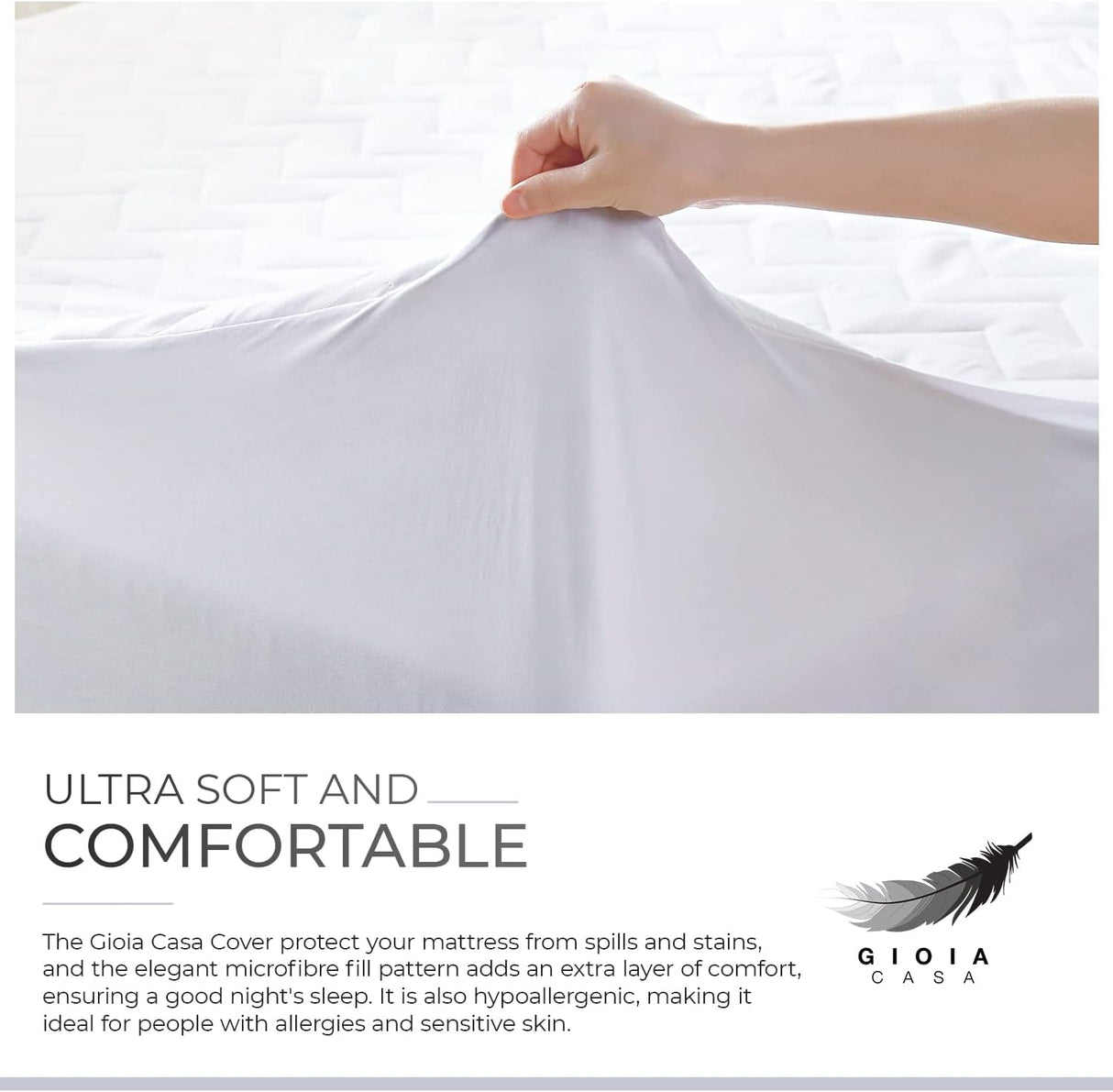 100% Ultra-Soft Cotton Quilted Anti-Microbial Mattress Cover Protector - Single Size