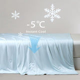 Ice Cooling Reversible Summer Comforter Blanket (Blue and Grey, Single/Double)