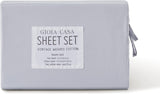 Vintage Washed 100% Cotton Sheet Set with 1 Pillowcases - Silver - Single