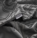 100% Premium Tufted Microfibre Quilt Cover Set - Ultra-Soft, Durable Embroidery Bedding Comforter Set - Machine Washable & Zipper Closure - Smoke - Double