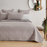 Lisbon Quilted 3-Piece Embossed Coverlet Set (Beige, Double/Queen)