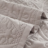 Lisbon Quilted 3-Piece Embossed Coverlet Set (Beige, Double/Queen)