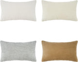 Corduroy Velvet Cushion Covers - Soft Velvet Fabric with Hidden Zipper - Stylish Mix of Beige Shades, 30cm x 50cm (Pack of 4)