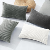 Corduroy Velvet Cushion Covers - Soft Velvet Fabric with Hidden Zipper - Stylish Mix of Grey Shades, 30cm x 50cm (Pack of 4)