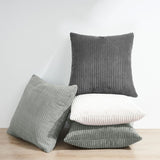 Corduroy Velvet Cushion Covers - Soft Velvet Fabric with Hidden Zipper - Stylish Mix of Grey Shades, 45cm x 45cm (Pack of 4)